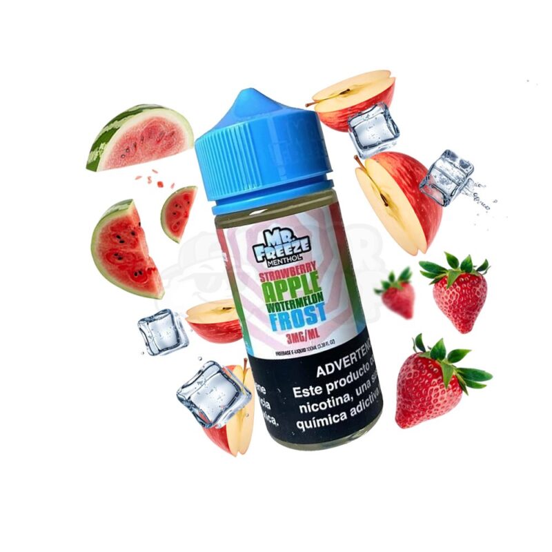 Mr Freeze 100ml 3mg: Morango Maça e Melancia Ice
