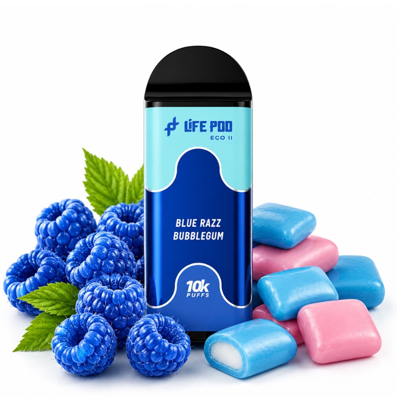 Lifepod 10k REFIL: Chiclete de Framboesa Azul